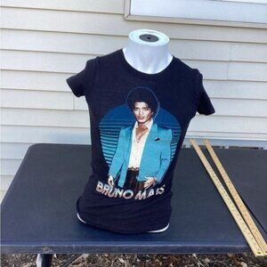 tropical y2k boho indie Bruno Mars Black Graphic T-Shirt Size S